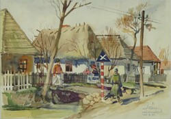 Hungarian artist 1939: village street