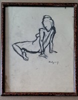 Ferenc Medgyessy (1881 - 1958) nude portrait size: 28x23 cm