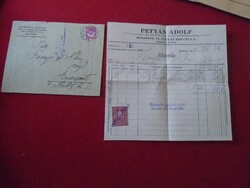 Del007.14 Old letter and invoice 1927 - Budapest -petyán adolf fashion wholesaler