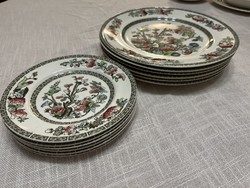 English porcelain with 'Indian tree' pattern, 6 main course and 6 dessert plates, beautiful pieces!