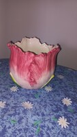 Porcelain faience flower-shaped bowl, unmarked, free of cracks and breaks