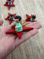 Fa angyalka karácsonyfadísz gyertyatartó darabárú