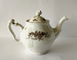 Beautiful marked antique haas & czjzek large porcelain tea pot, spout