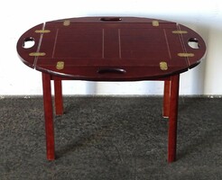 1L430 mahogany colored side table with removable breakfast tray