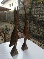 régi faragott fa szobrok-madarak 24-27 cm