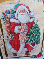 Christmas metal box Santa Claus pine tree Santa pattern vintage box