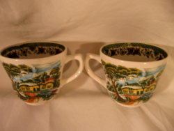Pair of retro royal tudor cauntry cottage cups