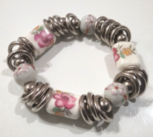 Floral porcelain bracelet