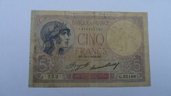 French 5 francs 1933
