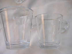 2 small nespresso mocha glass cups and cups
