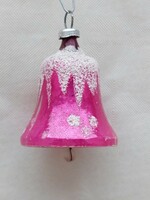 Old glass Christmas tree ornament mini pink bell glass ornament