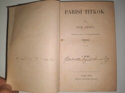 Sue Jenő: Parisi titkok 1872. X. kötet.  1750.-Ft