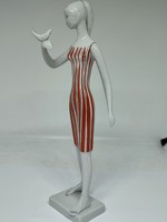 Ritka Drasche madarat tartó lány porcelán figura ( restaurált )