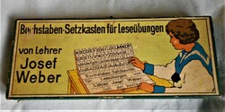 Weber-féle régi iskolás betűkirakó (osztrák) az 1930-as évekből