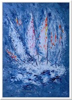 Molnár Ilcsi  "  Versenyben a tengeren   " - akril  festmény