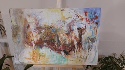 (K) tibor ferka abstract painting 85x57 cm