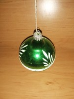 Retro zöld üveg gömb karácsonyfadísz 8 cm