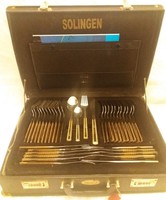 Solingen 12 személyes aranyozott evőeszköz készlet