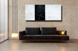 Red edit: 180x80 cm - black white minimal abstract art