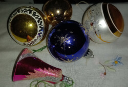 Régi karácsonyfadísz: retro / vintage gömb, harang