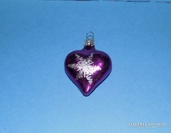 Üveg karácsonyfadísz szív 6 cm (1)