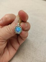 Israeli silver earrings with fire opal stone