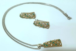 Silver (925) chain with pendant and matching earrings