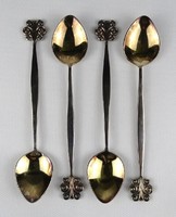 1L502 old silver-plated decorative Russian spoon set 4 pieces