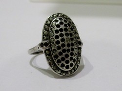 Régi  markazitos ezüst gyűrű