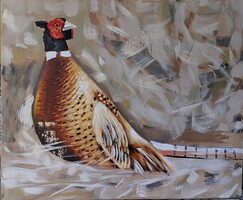 Fk/279 - unmarked Dutch painting - pheasant rooster