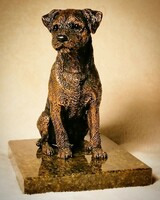 Border Terrier bronz szobor