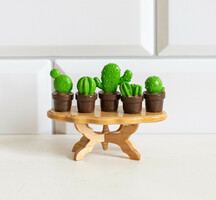 Mini műanyag kaktusz szett - babaházi kiegészítő, bababútor, miniatűr