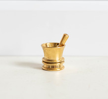Mini réz? fém mozsár törővel - babaházi kiegészítő, bababútor, miniatűr
