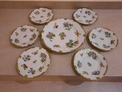 Herend victorian patterned porcelain cake set vbo