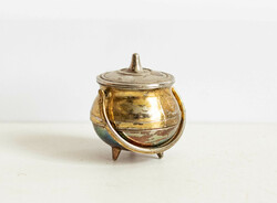 Mini réz? fém üst fedéllel - kondér - babaházi kiegészítő, bababútor, miniatűr