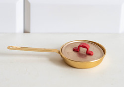 Mini réz? fém serpenyő - babaházi edény, konyha bababútor, miniatűr