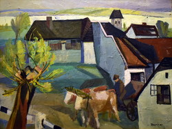 Zoltán Thuróczy (1935) at the end of the village of Ökrösfogat