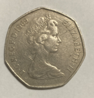 Egyesült Királyság 50 Új penny, 1969