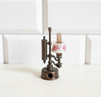 Mini réz lámpa formájú faragó - lámpás, gázlámpa - babaházi kiegészítő, bababútor, miniatűr