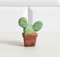 Mini kerámia? kaktusz kaspóban - babaházi kiegészítő, bababútor, miniatűr