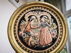 Antique round tapestry