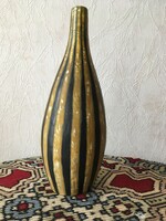 Illés László ritka formájú kerámia váza, padlóváza, 37cm - hibátlan,  jelzett
