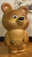 1980 Olimpia misa teddy bear whistle rubber toy
