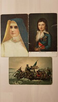 3 wilhelm hunger antique figurative art postcards together, 1910s