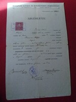 DEL013.30  Segédlevél -Tamás István - Bosanac Mátyás bognár segéd 1929
