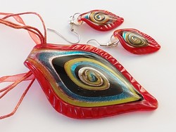 Glass jewelry pendant earrings