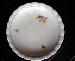 Ritka ! Antik régi retro vintage jelzett Kispest  Gránit porcelán virágos kicsi tálka, tányér