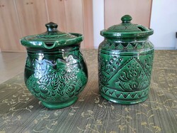 Józsa János Korond ceramic jug and honey jar