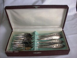 Set of six Russian silver-plated forks