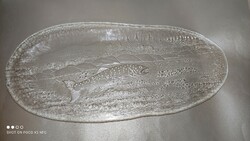 Több mint fél méter Sweden Nybro üveg halas tál hal kínáló jelzett eredeti elegáns